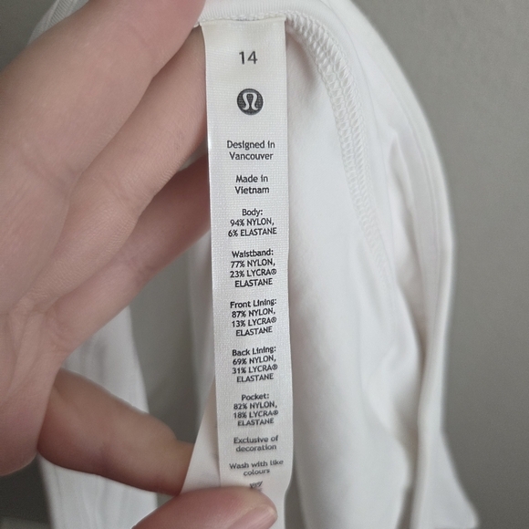 Lululemon Pace Rival Skirt (Regular) 13" in White size 14 NWT - Picture 7 of 8